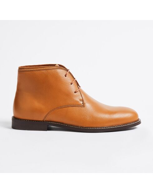 Chukka Boots Clément en Cuir grainé cognacs