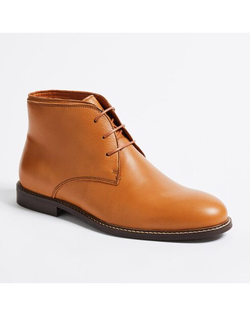Chukka Boots Clément en Cuir grainé cognacs