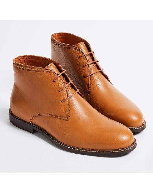 Chukka Boots Clément en Cuir grainé cognacs
