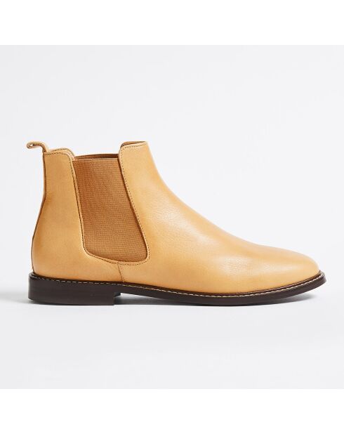 Chelsea Boots Jules en Cuir grainé cognac