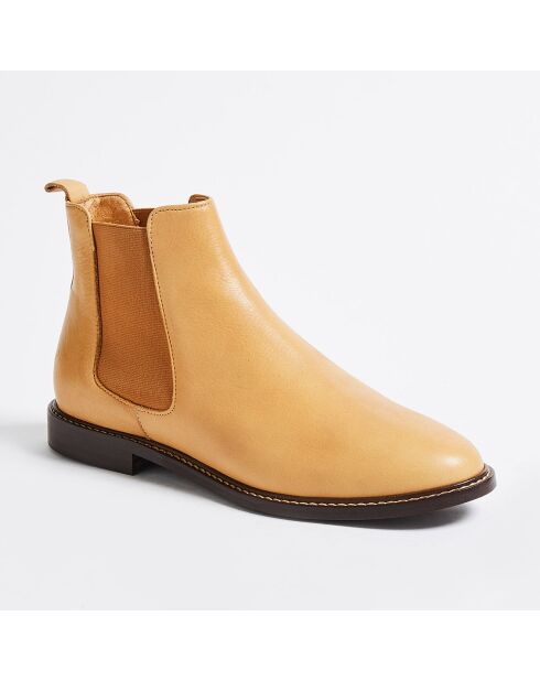 Chelsea Boots Jules en Cuir grainé cognac