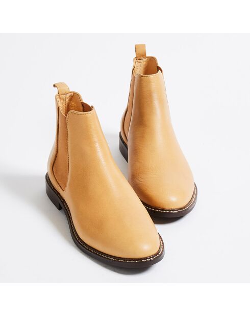 Chelsea Boots Jules en Cuir grainé cognac