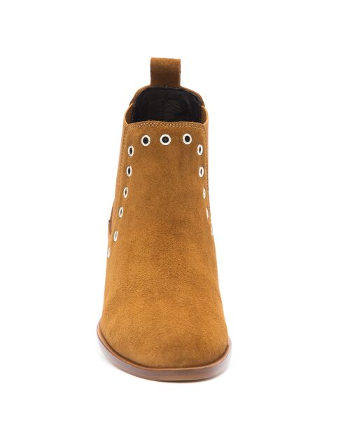 Chelsea Boots en Velours de Cuir Vilma camel