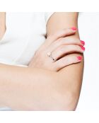 Bague Jonc Bombé Argent Perle d'Eau Douce blanc naturel