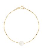 Bracelet Or Jaune Perle d'Eau Douce blanc naturel