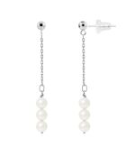 Boucles d'oreilles Pendantes Argent  Perles d'Eau Douce  blanc naturel