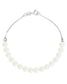 Bracelet Love chained Argent Perles d'Eau Douce blanc naturel