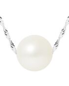 Collana in oro bianco naturale con perle d'acqua dolce