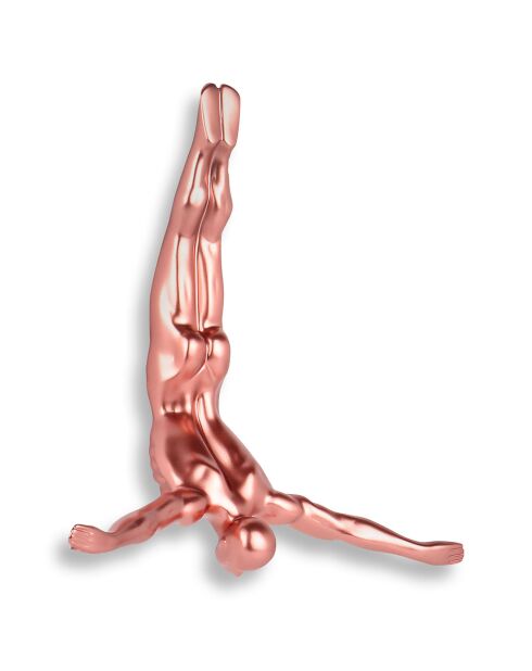 Sculpture Petit Plongeur doré rose - 28x28x9 cm