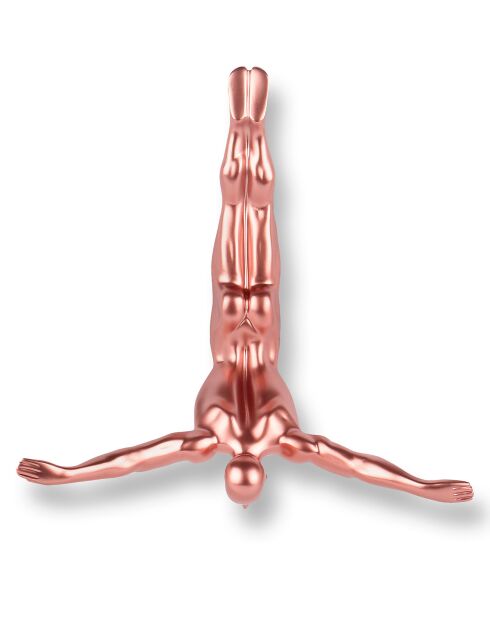 Sculpture Petit Plongeur doré rose - 28x28x9 cm