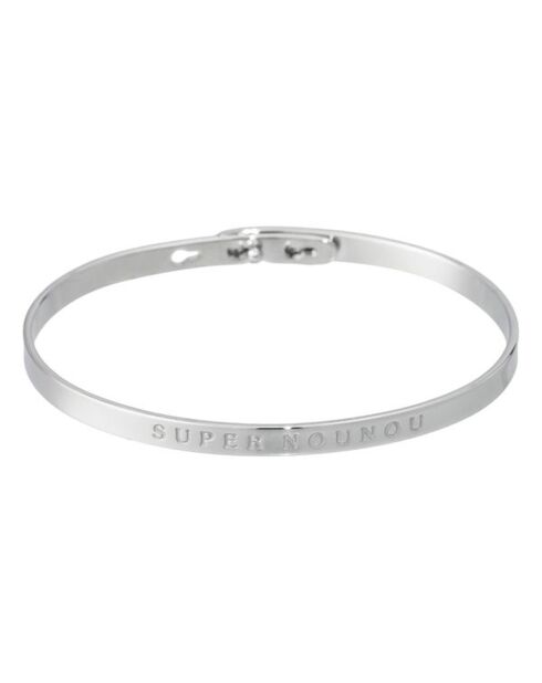 Super Nounou armband in zilvermessing