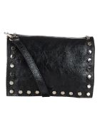Schwarze Iris Schultertasche aus Leder — 20x16x10,5 cm