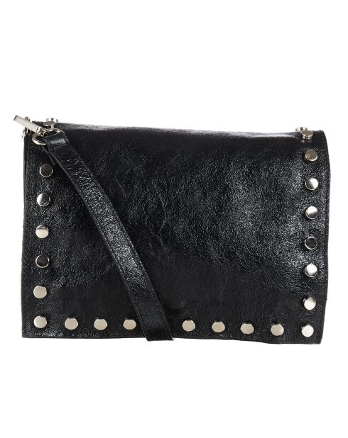 Schwarze Iris Schultertasche aus Leder — 20x16x10,5 cm