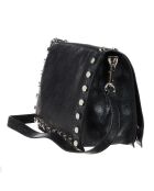 Schwarze Iris Schultertasche aus Leder — 20x16x10,5 cm