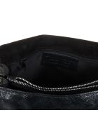 Schwarze Iris Schultertasche aus Leder — 20x16x10,5 cm