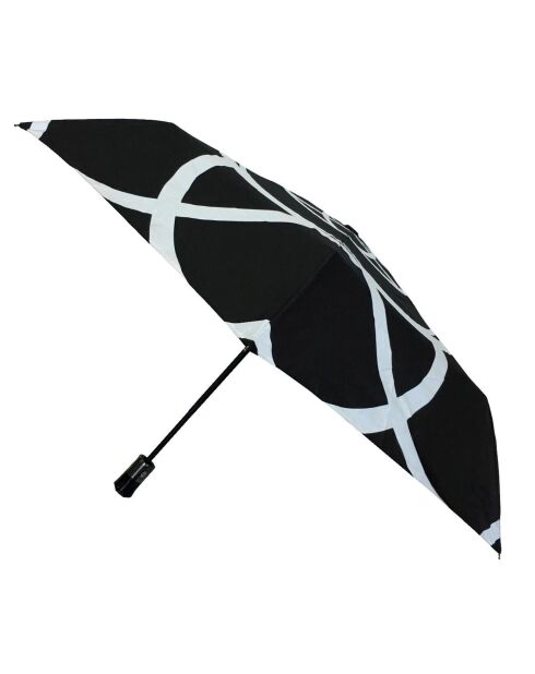 Parapluie anti-tempête automatique Fleurs noir/blanc