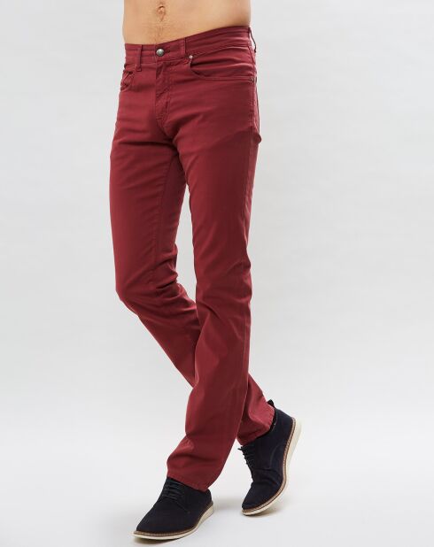 Pantalon 5 poches framboise