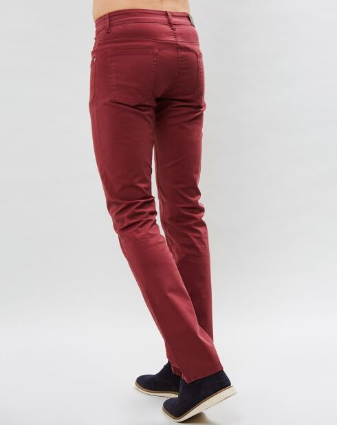 Pantalon 5 poches framboise
