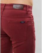 Pantalon 5 poches framboise