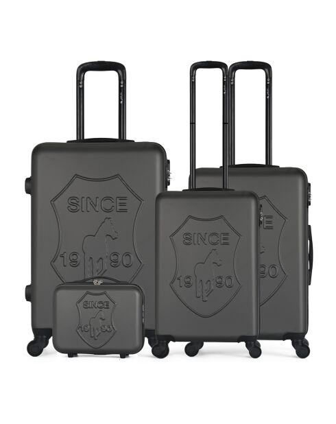 3 Koffer + Vanity 4 Rollen Damon 55/65/75 cm dunkelgrau