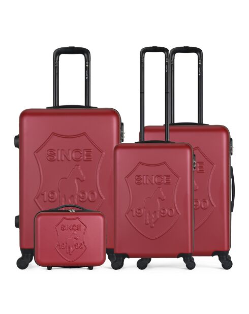 3 Einradkoffer + Vanity Damon 55/65/75 cm burgunderrot