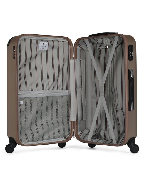 Valise Cabine 4 roues simples Porter 55 cm dorée