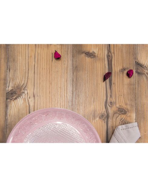 Table de séjour Maugenio transparent/bois - 155x90x75 cm