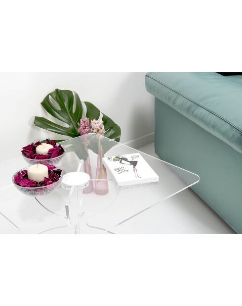 Mesa cuadrada transparente Tessara - 50x50x42 cm