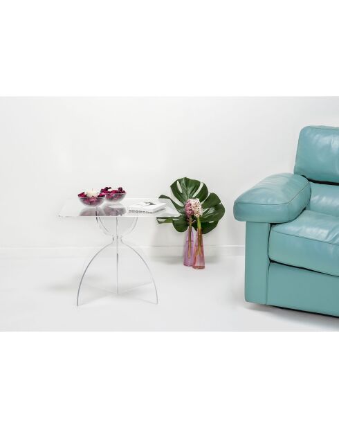 Mesa cuadrada transparente Tessara - 50x50x42 cm