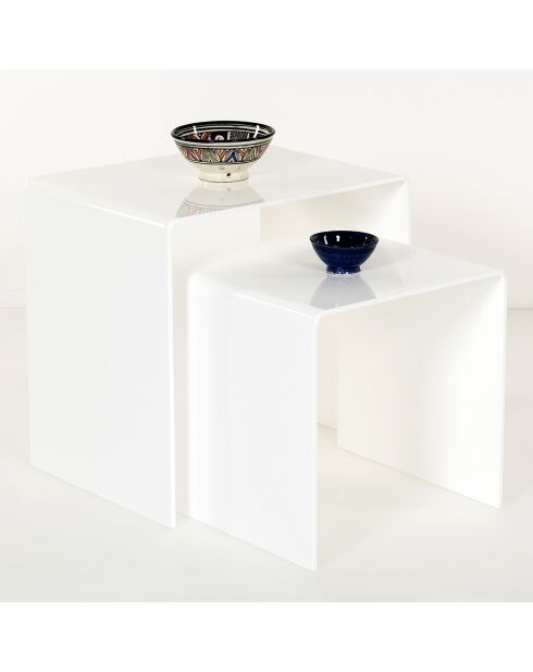 2 Tables basses 80'S blanches