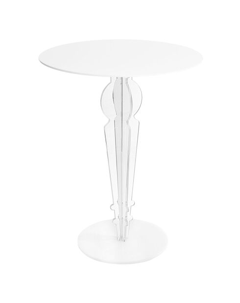 Mesa auxiliar transparente Cesare - D.50xH.64 cm