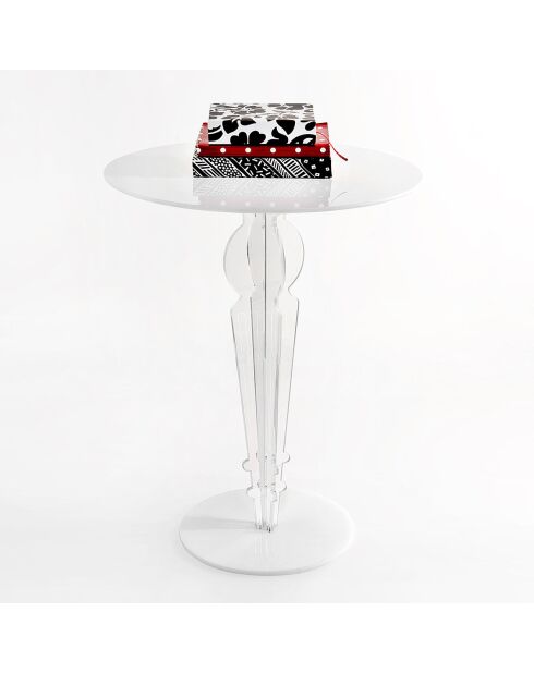 Mesa auxiliar transparente Cesare - D.50xH.64 cm