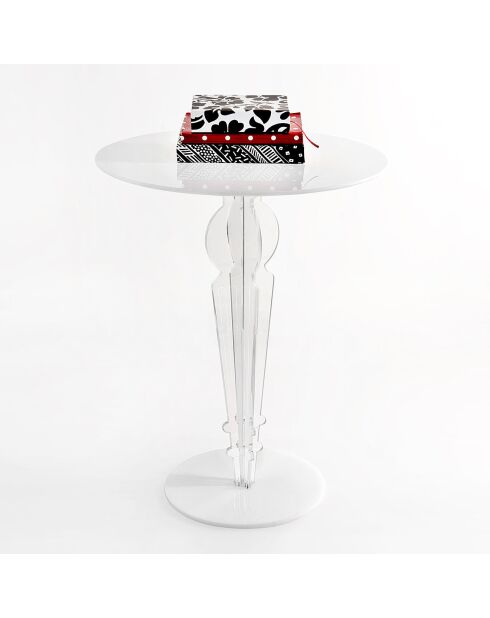 Table d'appoint Cesare transparente - D.50xH.64 cm
