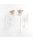 Table basse Mandala transparente - 42x40x41 cm