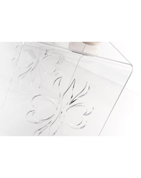 Table basse Mandala transparente - 42x40x41 cm