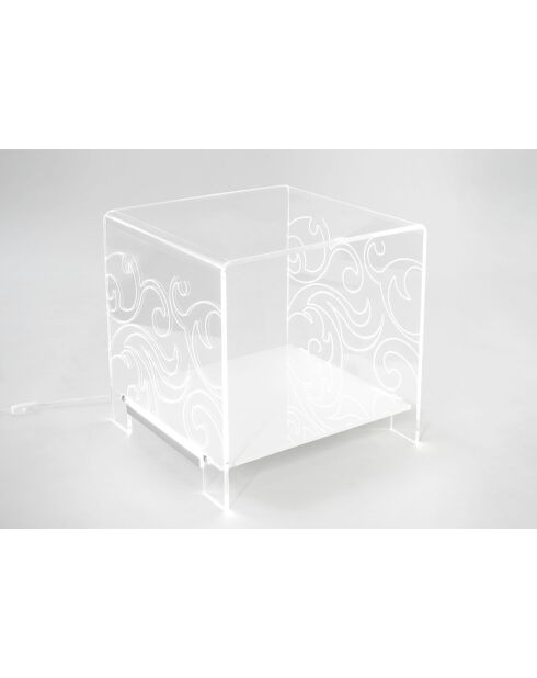 Table basse Mandala transparente - 42x40x41 cm