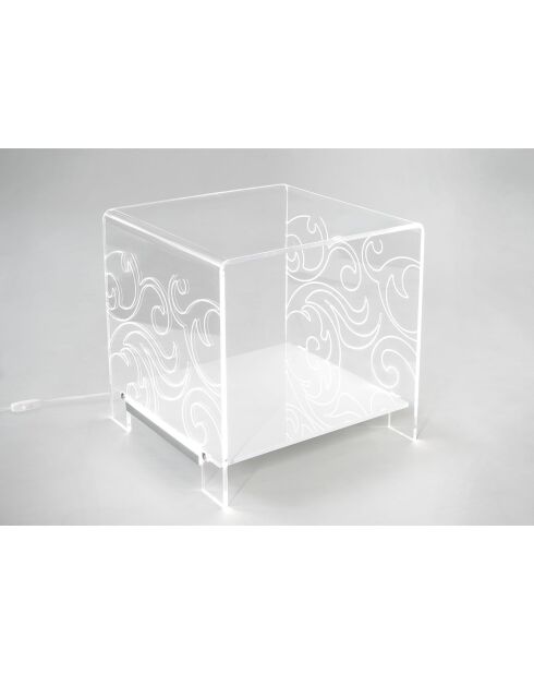 Table basse Mandala transparente - 42x40x41 cm