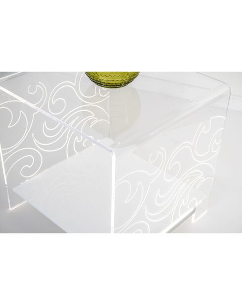 Table basse Mandala transparente - 42x40x41 cm