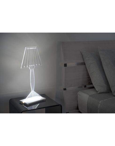 Lampe de table LED Mister transparente - 20x10x42 cm