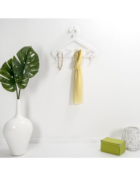 Porte-manteau mural Salve blanc - 57.5x4.5x38 cm