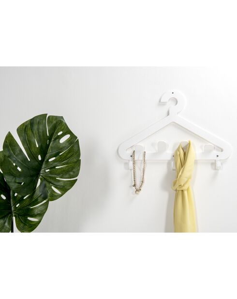 Porte-manteau mural Salve blanc - 57.5x4.5x38 cm