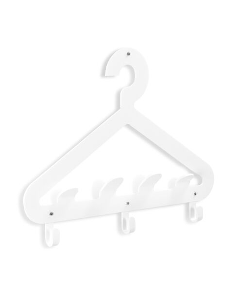 Porte-manteau mural Salve blanc - 57.5x4.5x38 cm