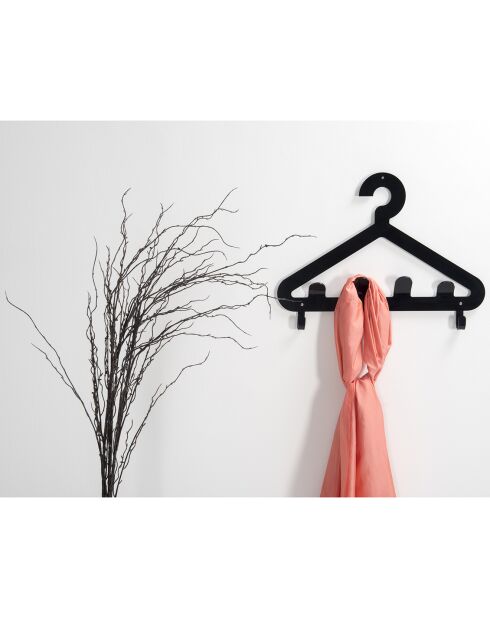 Porte-manteau mural Salve noir - 57.5x4.5x38 cm