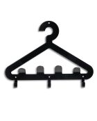 Porte-manteau mural Salve noir - 57.5x4.5x38 cm