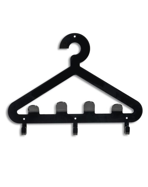 Porte-manteau mural Salve noir - 57.5x4.5x38 cm