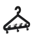 Porte-manteau mural Salve noir - 57.5x4.5x38 cm