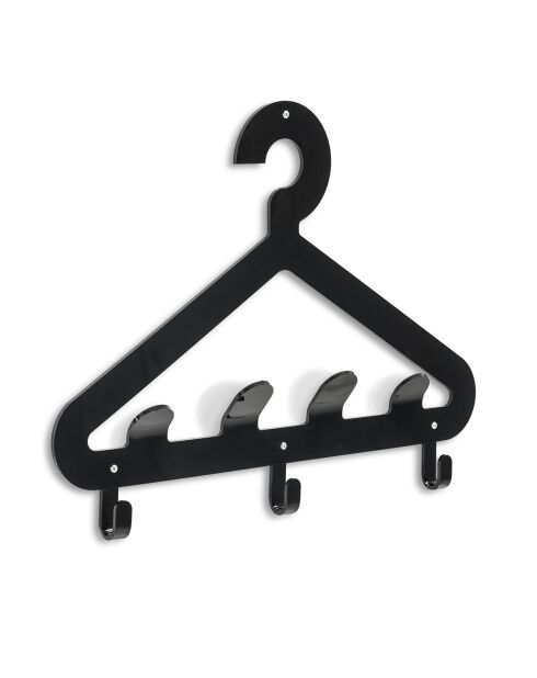 Porte-manteau mural Salve noir - 57.5x4.5x38 cm