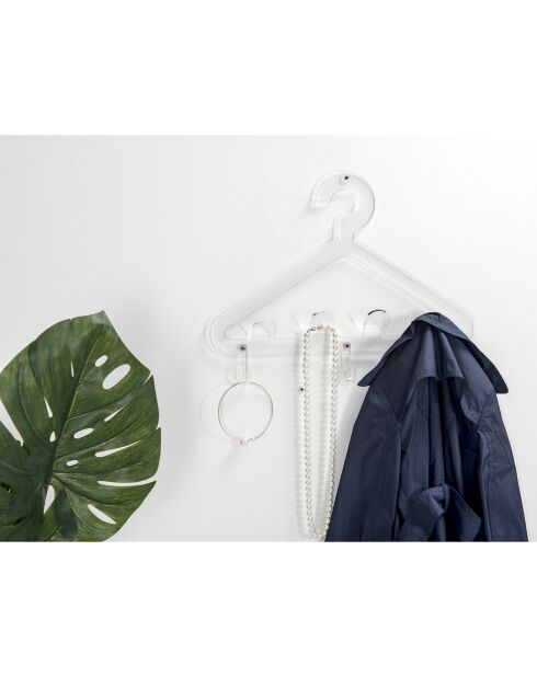 Porte-manteau mural Salve transparent - 57.5x4.5x38 cm