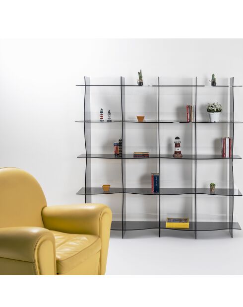 Bibliothèque Atmosphère fumé transparent - 180x30x180 cm