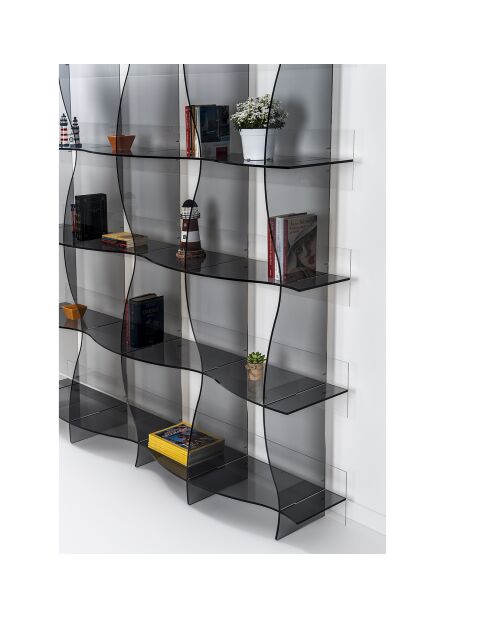 Bibliothèque Atmosphère fumé transparent - 180x30x180 cm